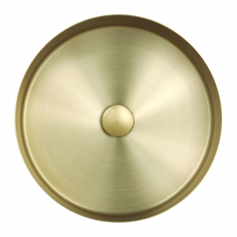 JTP Vos Round Sit-On Countertop Basin 360mm Wide - Brushed Brass