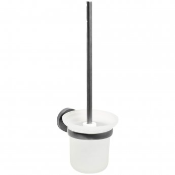 JTP Vos Toilet Brush and Holder - Brushed Black