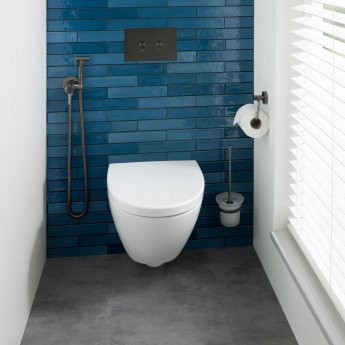 JTP Vos Toilet Roll Holder - Brushed Black