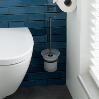 JTP Vos Toilet Brush and Holder - Brushed Black