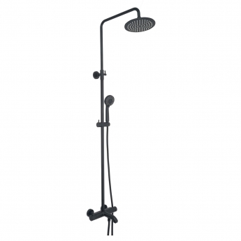 JTP Vos Thermostatic Bath Shower Mixer with Shower Kit and Fixed Head - Matt Black