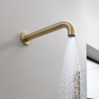 JTP Vos Single Fixed Shower Head - Brushed Brass