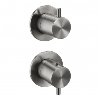 JTP Vos Modular Thermostatic Concealed 2 Outlet Shower Valve Dual Handle - Brushed Black