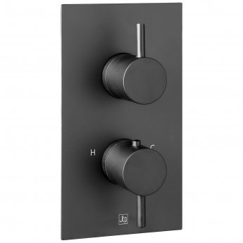 JTP Vos Thermostatic Concealed 2 Outlets Shower Valve - Matt Black | Product Image