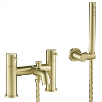JTP Vos Bath Shower Mixer Tap with Shower Kit - Brushed Brass