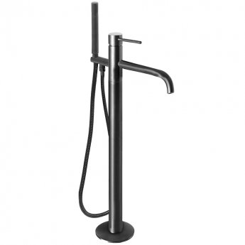 JTP Vos Freestanding Bath Shower Mixer Tap with Shower Kit - Brushed Black
