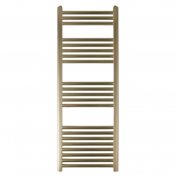 JTP Vos Designer Heated Towel Rail 1200mm H x 400mm W Brushed Brass | Product Image