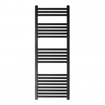 JTP Vos Designer Heated Towel Rail 1200mm H x 400mm W Matt Black | Product Image