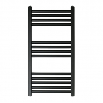 JTP Vos Designer Heated Towel Rail 800mm H x 400mm W Matt Black | Product Image
