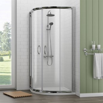 Just Trays JT Fusion Quadrant Shower Tray with Waste 800mm x 800mm Flat Top