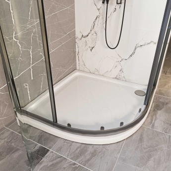 Just Trays JT Fusion Quadrant Shower Tray with Waste 800mm x 800mm Flat Top