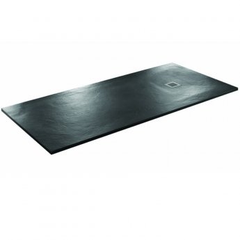 Just Trays Softstone Rectangular Shower Tray with Waste 1200mm x 800mm - Black Slate
