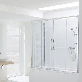 Signature Contract Over Bath Semi Frameless Double Sliding Door 1500mm H X 1800mm W - 6mm Glass