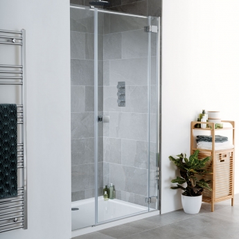Lakes Cayman Inline Hinged Shower Door - 8mm Glass