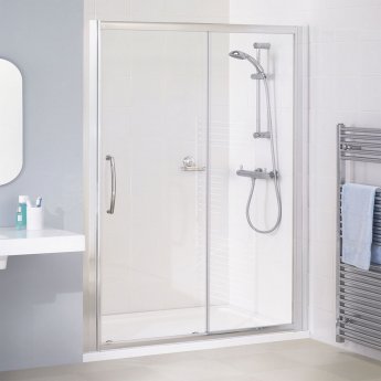 Lakes Classic Semi-Framed Sliding Shower Door 1400mm Wide - 6mm Glass