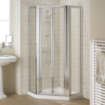 Lakes Classic Semi-Framed Bi-Fold Door Pentagonal Shower Enclosure 900mm x 900mm