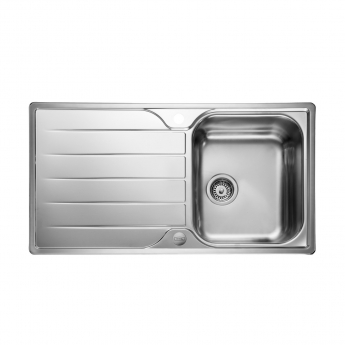 Leisure Albion 1.0 Bowl Stainless Steel Kitchen Sink with Aquamono 40 Tap & Waste Kit 950mm L x 508mm W - Satin