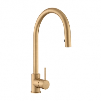 Leisure Aquaplay Pull-Out Single Lever Kitchen Sink Mixer Tap - Satin Bronze