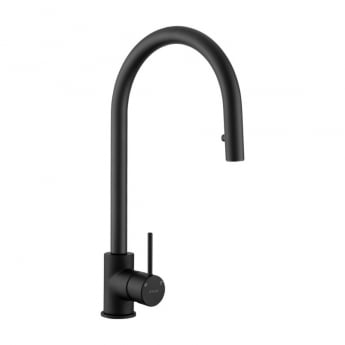 Leisure Aquaplay Pull-Out Single Lever Kitchen Sink Mixer Tap - Matt Black