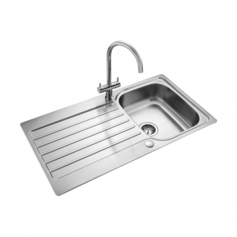Leisure Atlanta 1.0 Bowl Stainless Steel Kitchen Sink 950mm L x 508mm W - Satin