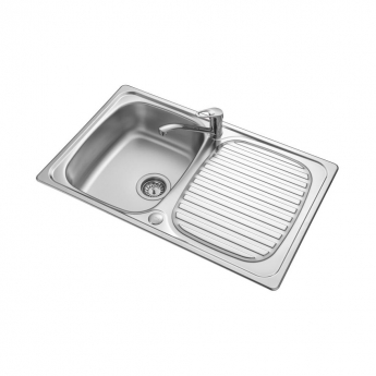 Leisure Linear 1.0 Bowl Stainless Steel Kitchen Sink with Waste Kit 800mm L x 508mm W - Satin