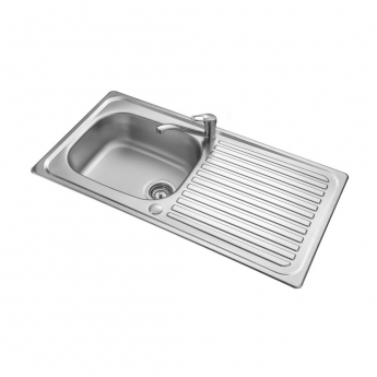 Leisure Linear 1.0 Bowl Stainless Steel Kitchen Sink with 92mm Waste Hole 950mm L x 508mm W - Satin