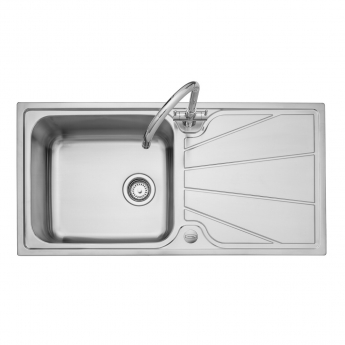 Leisure Nimbus 1.0 Bowl Stainless Steel Kitchen Sink with Waste Kit 1000mm L x 500mm W - Polished