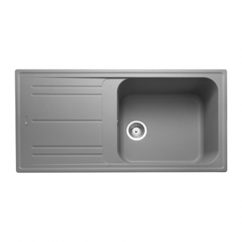 Leisure Nova 1.0 Bowl Kitchen Sink with Waste Kit 1000mm L x 500mm W - Grey