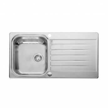 Leisure Seattle 1.0 Bowl Stainless Steel Kitchen Sink with Aquamono 40 Tap & Waste Kit 950mm L x 508mm W - Polished