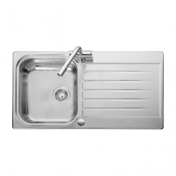 Leisure Seattle 1.0 Bowl Stainless Steel Kitchen Sink with Waste Kit 950mm L x 508mm W - Polished