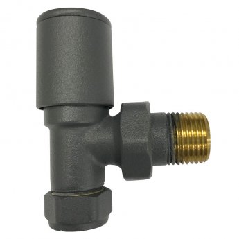 Prestige Modern Angled Radiator Valves 15mm (Pair) - Anthracite | Product Image