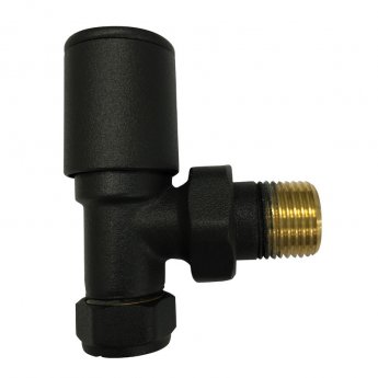 Prestige Modern Angled Radiator Valves 15mm (Pair) - Black | Product Image