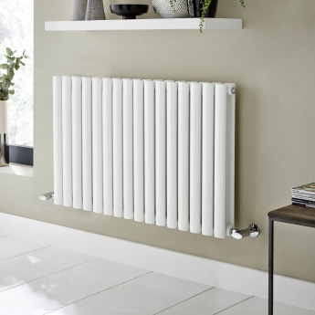 Prestige Aspen Double Designer Horizontal Radiator 600mm H x 960mm W - White