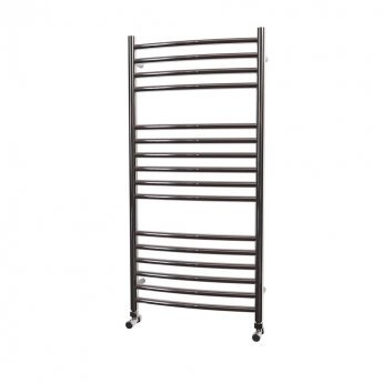 MaxHeat Camborne Curved Towel Rail 1000mm High x 500mm Wide Polished Stainless Steel