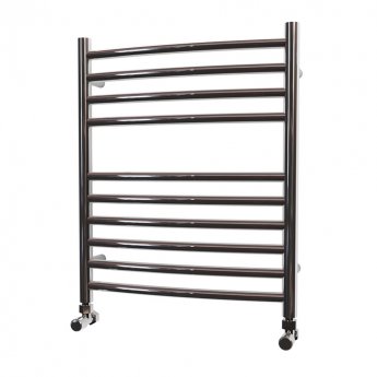 MaxHeat Camborne Curved Towel Rail 600mm High x 500mm Wide Polished Stainless Steel