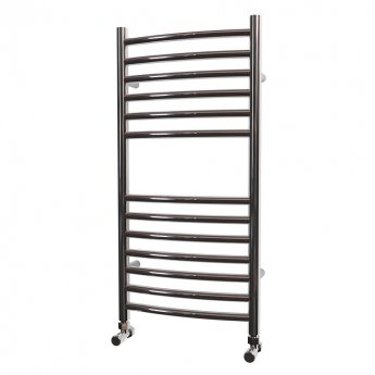 MaxHeat Camborne Curved Towel Rail, 800mm High x 400mm Wide, Polished Stainless Steel