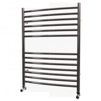 MaxHeat Camborne Curved Heated Towel Rail 800mm H x 600mm W Stainless Steel