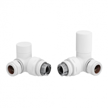 Prestige Corner Radiator Valves 15mm (Pair) - White | Product Image
