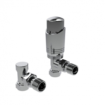 Prestige Design Twin Pack Angled TRV - Chrome | Product Image