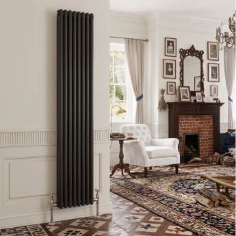 MaxHeat Evesham Black Vertical Traditional Column Radiator | Product Image