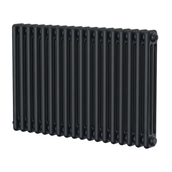 MaxHeat Evesham Black Horizontal Traditional 3-Column Radiator | Product Image