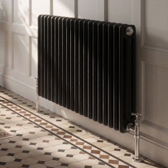 MaxHeat Evesham Black Horizontal Traditional 3-Column Radiator | Product Image