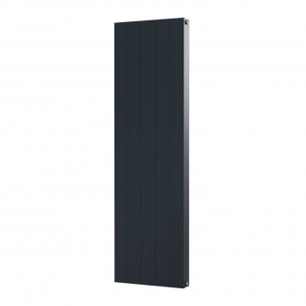 MaxHeat Grooved Double Designer Vertical Radiator 1600mm H x 466mm W - Anthracite