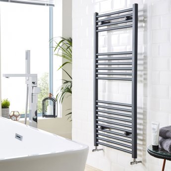Prestige K-Rail Straight Heated Towel Rail 800mm H x 400mm W - Anthracite