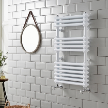 Prestige Kolumn Designer Towel Rail 832mm H x 500mm W - White