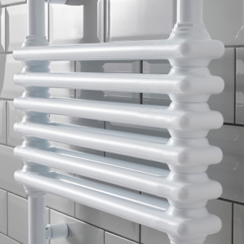 Prestige Kolumn Designer Towel Rail 832mm H x 500mm W - White
