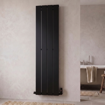 MaxHeat Nitro Black Vertical Aluminium Designer Radiator | Product Image