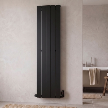 MaxHeat Nitro Black Vertical Aluminium Designer Radiator | Product Image