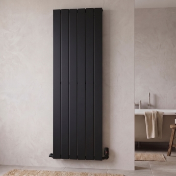 MaxHeat Nitro Black Vertical Aluminium Designer Radiator | Product Image