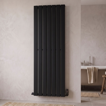MaxHeat Nitro Black Vertical Aluminium Designer Radiator | Product Image